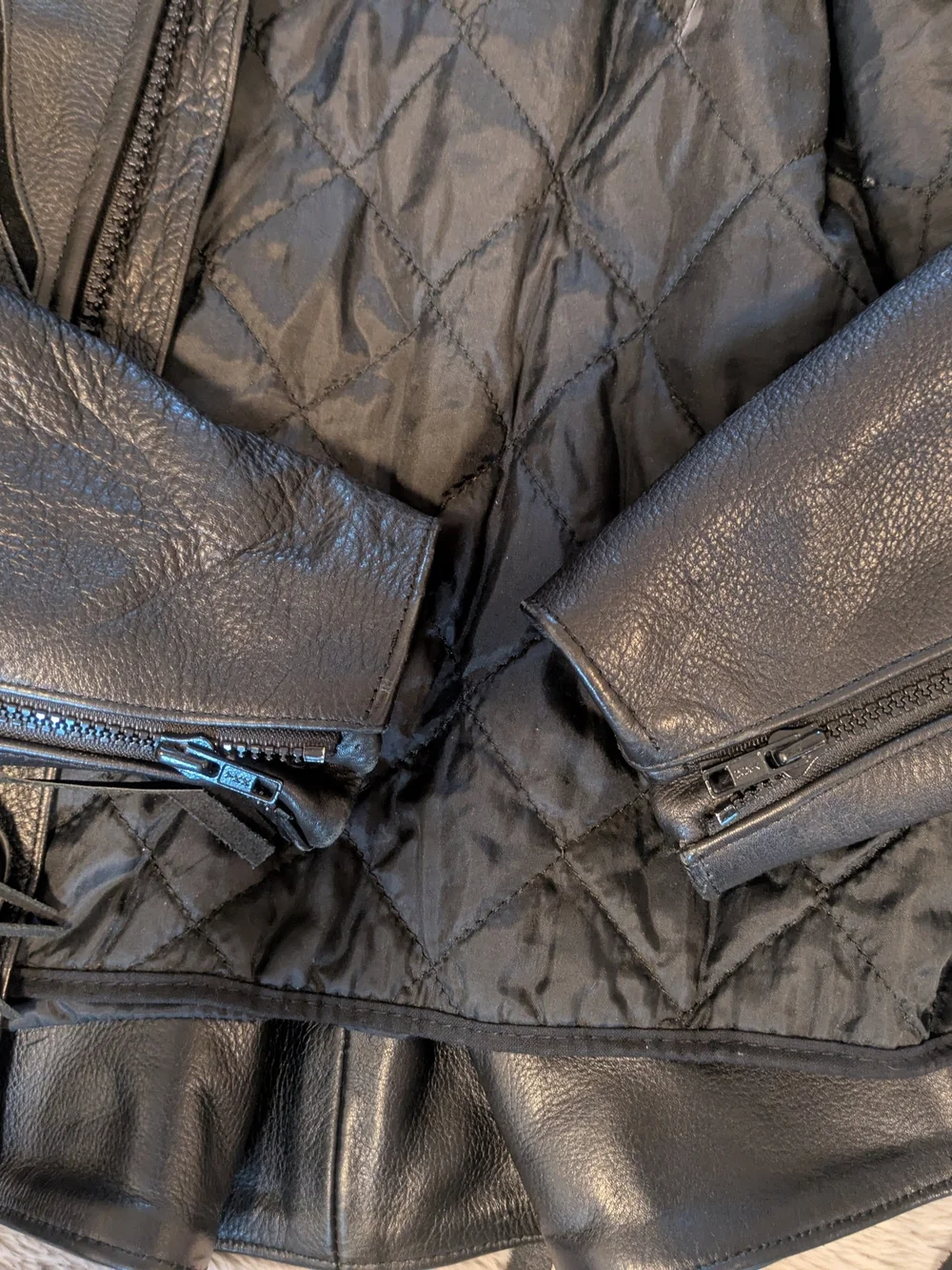 Black Leather Motorcycle Jacket - - Picture 11 of 14